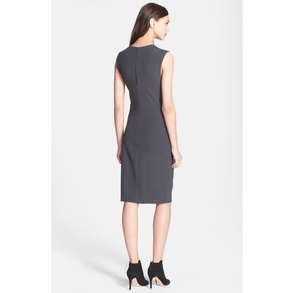 Vince Charcoal Grey Sleeveless Midi Sheath Dress - Picture 2 of 9
